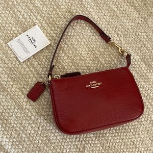 Coach Mini “Nolita” Leather Handbag in Red